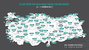 Bakan Koca haftalık vaka haritasını paylaştı