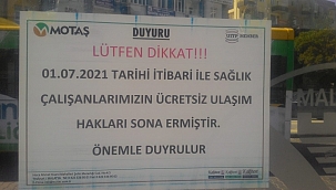 Ücretsiz ulaşım hakları sona erdi