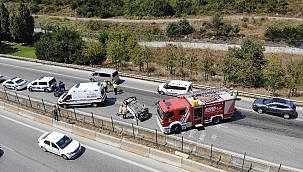 Kartal'da aşırı hızlı giden araç takla attı