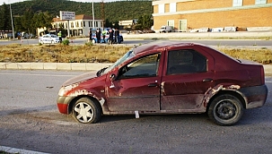 Tavşanlı'da otomobil takla attı: 2 yaralı 