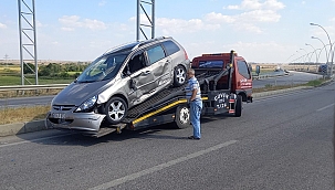 Edirne'de tır otomobile çarptı: 1 yaralı 