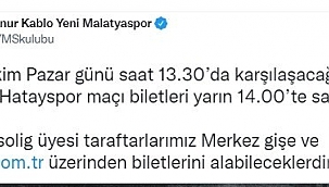 YMS Hatay maçının biletleri satışa çıkıyor