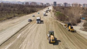 35 Metrelik yolda üst yapı çalışmaları başladı