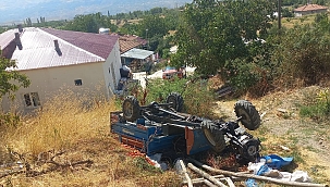 Devrilen çapa motorunun sürücüsü yaralandı 