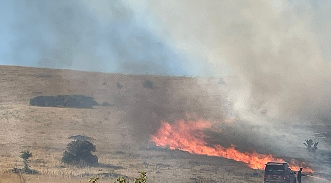 Arguvan'da bir hektarlık alanda anız yangını 