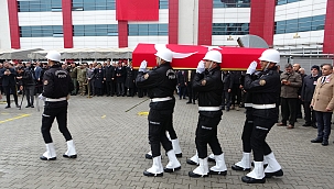 Kazada şehit olan polis memuru için tören düzenlendi 