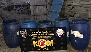 Malatya'da 4 bin 696 litre sahte alkol ele geçirildi 